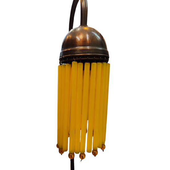 Tabletop Bronze Lamp with Crystals – A Handmade Work of Art