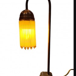 Tabletop Bronze Lamp with Crystals – A Handmade Work of Art