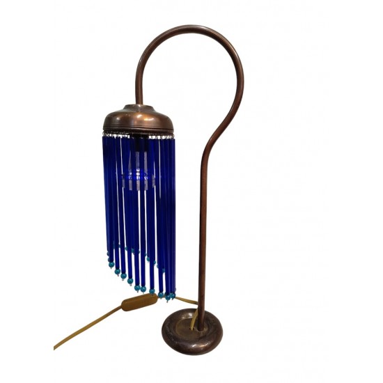 Tabletop Bronze Lamp with Crystals – A Handmade Work of Art