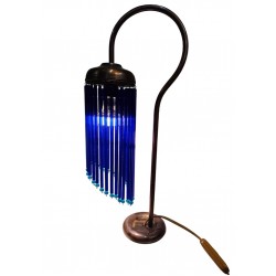 Tabletop Bronze Lamp with Crystals – A Handmade Work of Art