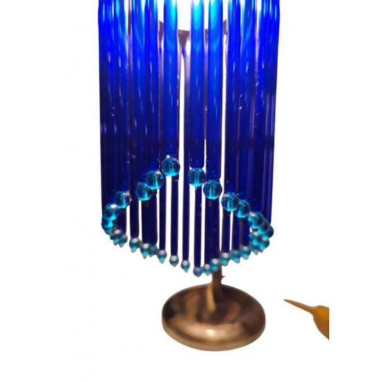 Tabletop Bronze Lamp with Crystals – A Handmade Work of Art