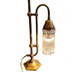 Tabletop Bronze Lamp with Crystals – A Handmade Work of Art