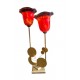 Tabletop Bronze Candle Holder with Blown Glass – A Handmade Work of Art