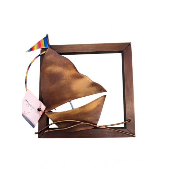 Bronze Frame with Ship – Tabletop or Wall Hanging